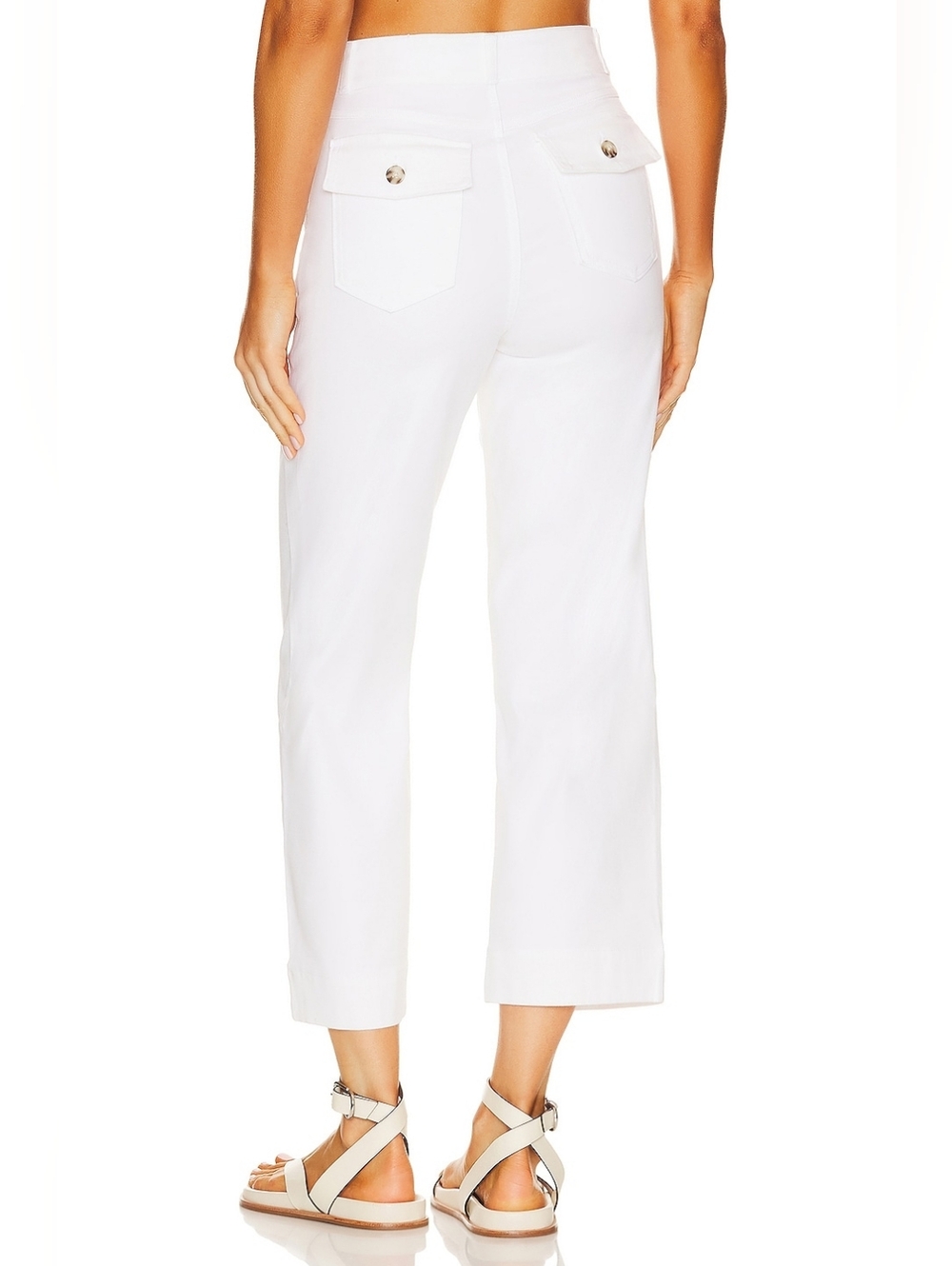 NWT SPANX REVOLVE Stretch Twill Cropped Wide Leg Pant in Bright White Size 2X - Picture 3 of 7